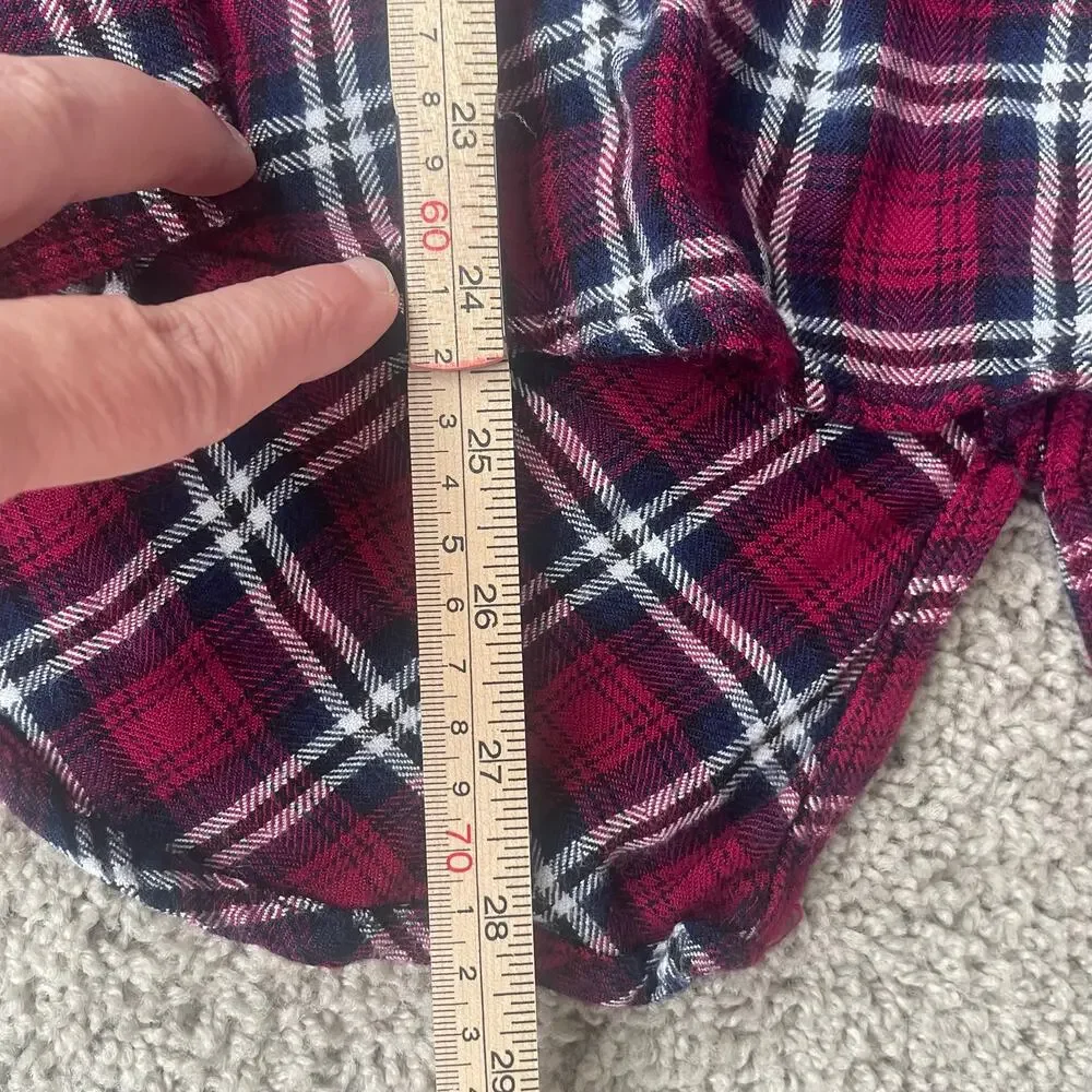 beachlunchlounge Shirt, Women's Size L, Red White Black, Plaid, Button Up - Picture 13 of 14
